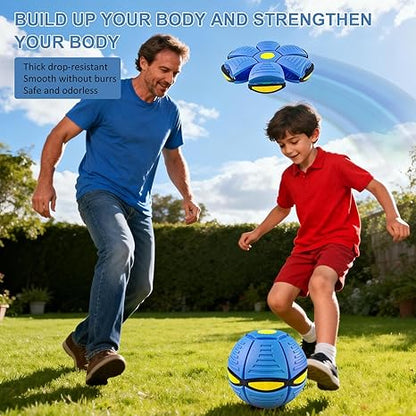 2-in-1 LED Light Up Magic Bouncing Flying Saucer Ball | Transformable Metaball Interactive Kids Play Toy