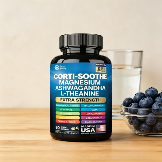 Cortisol Supplement Magnesium Glycinate 200mg -Root 60 Caps