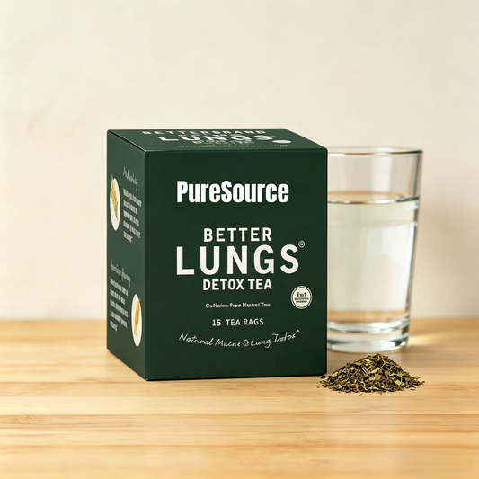 Mullein Tea Bags for Lung Detox - Respiratory Support with Thyme, Elderberry, Ginseng, Ginger, Caffeine Free  - 15 Tea Bags (1PC)
