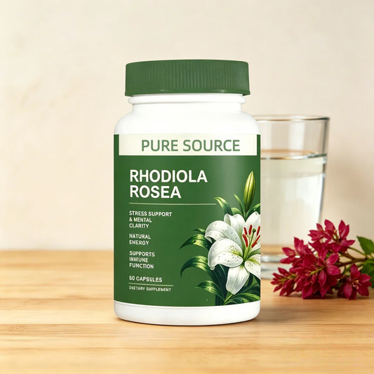 Rhodiola Rosea Capsules - Floravida for Energy, Focus, Mood - 60 Capsules.