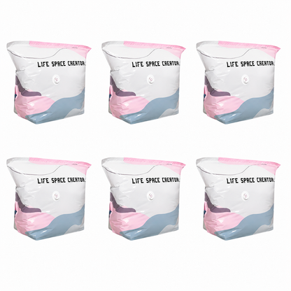 Save Up To 80% More Closet Space — No Vacuum Or Pump Required.Compress bulky bedding, blankets and seasonal clothing in seconds while keeping everything clean, dry and organized.