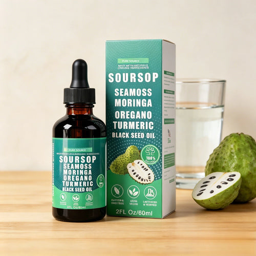 10-in-1 Soursop Superfood Drops | Natural Herbal Essence with Moringa & Turmeric for Holistic Wellness | 100% Organic (60mL)