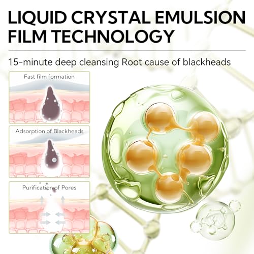 Blackhead Remover Set Nose Pore Strips & Peel-Off Face Mask, 30g Mask + 60 Pore Papers for Deep Cleansing