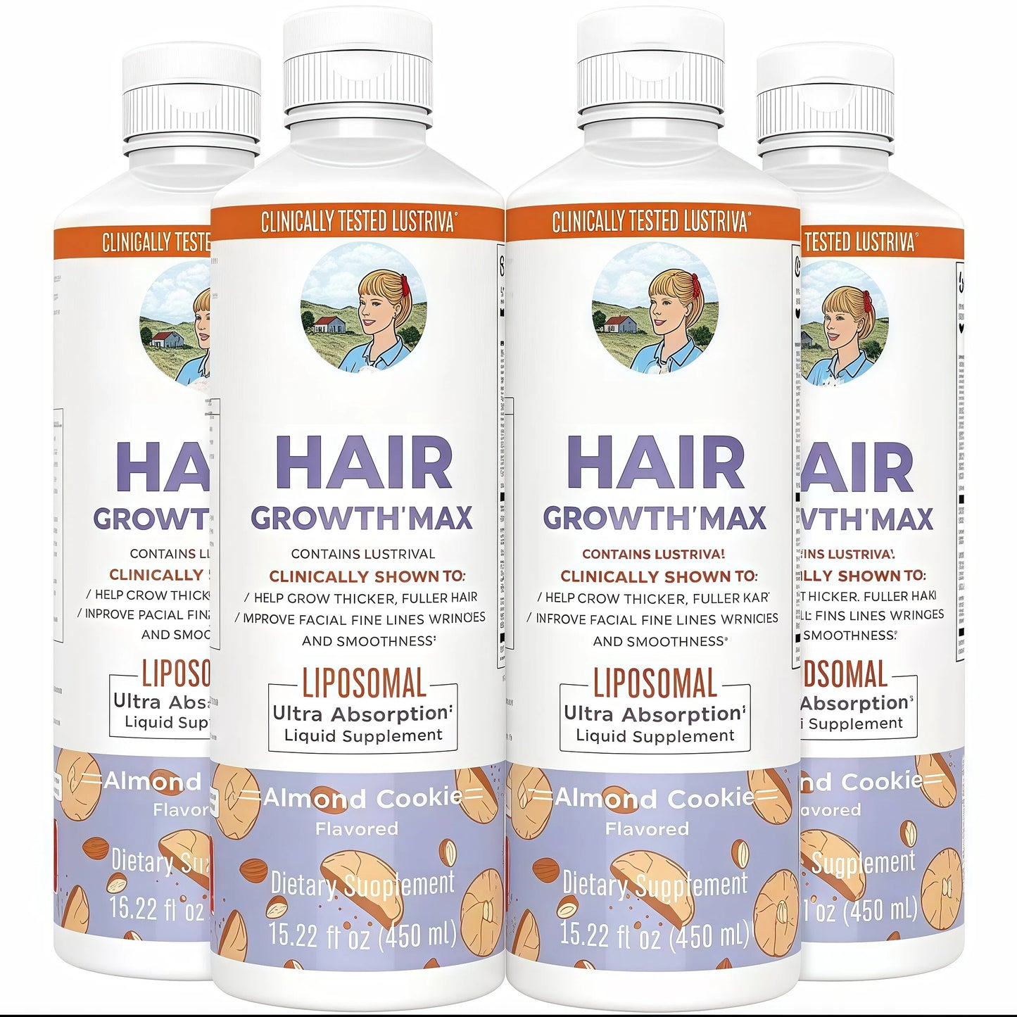 Organics Women's Hair Growth MAX Liposomal | with Lustriva + Biotin 10000mcg + Pumpkin Seed Oil | Thicker Hair | Hair Care | Wrinkles, Fine Lines, Skin Care | Ages 18+ | 15.22 Fl Oz