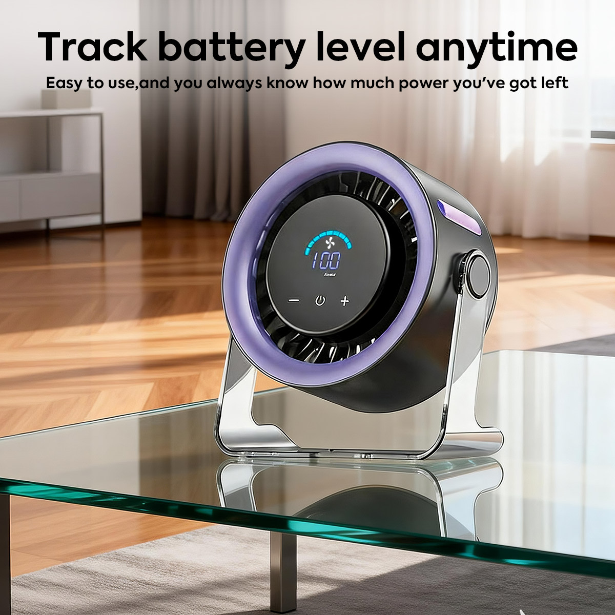 USB Desk Fan for Bedroom: 120° Rotating Small Rechargeable Battery Desktop Fans for Bedroom Home Office