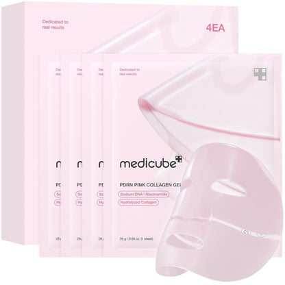 Jelly Gel Mask with Salmon PDRN Pink Collagen | Overnight Face Mask for Glass Glow Skin | Elasticity, Hydrating| 28g x 4ea