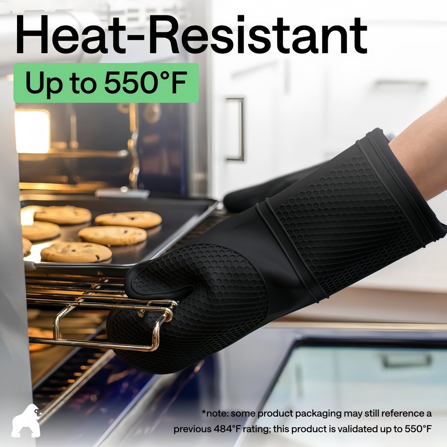 Silicone Oven Mitts – Heat & Water Resistant, Non-Slip, Cotton Lining for Kitchen & BBQ