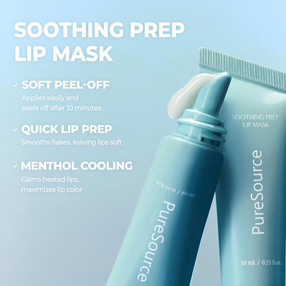 Soothing Prep Lip Mask, 10ml/0.33 fl.oz, Cooling Peel-Off Lip Mask, Gentle Daily Exfoliator for Lips, Hygienic & Easy Application, Daily Lip Care, K-Beauty