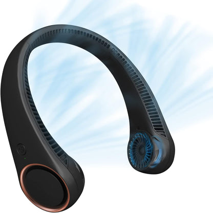 Portable Neck Fan – Hands-Free Bladeless 360° Cooling, 4000mAh USB Rechargeable, 3-Speed Quiet Wearable Fan