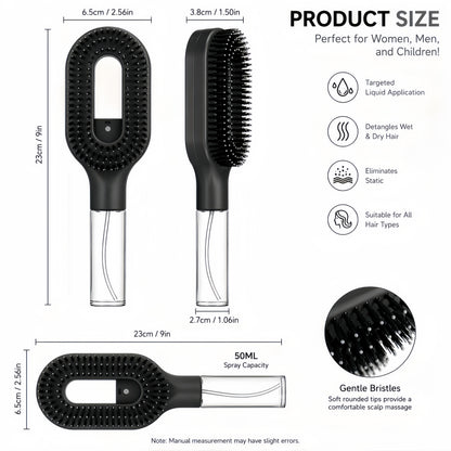2-in-1 Spray Detangling Brush – Anti-Frizz, No-Tangle & 50ml Reservoir
