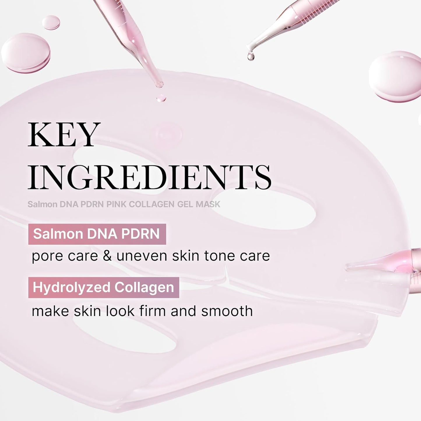 Jelly Gel Mask with Salmon PDRN Pink Collagen | Overnight Face Mask for Glass Glow Skin | Elasticity, Hydrating| 28g x 4ea