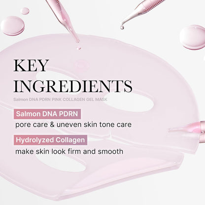 Jelly Gel Mask with Salmon PDRN Pink Collagen | Overnight Face Mask for Glass Glow Skin | Elasticity, Hydrating| 28g x 4ea