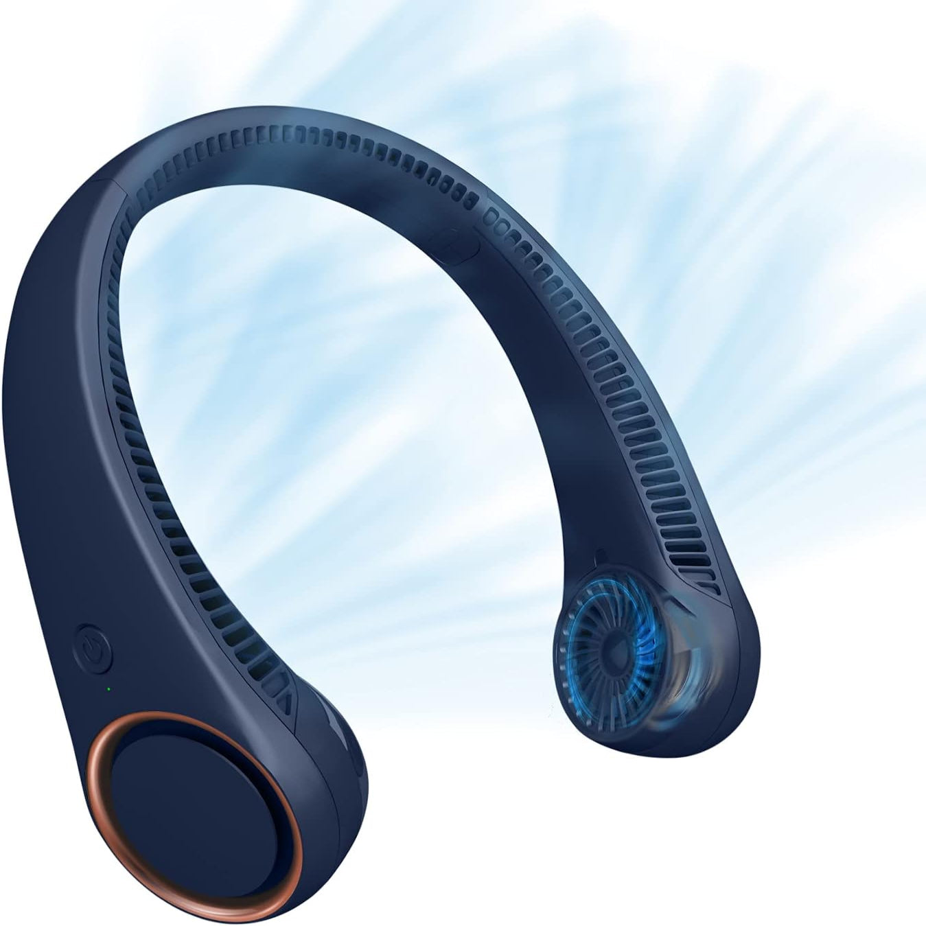 Portable Neck Fan – Hands-Free Bladeless 360° Cooling, 4000mAh USB Rechargeable, 3-Speed Quiet Wearable Fan