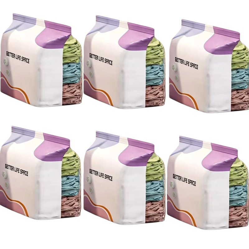 Save Up To 80% More Closet Space — No Vacuum Or Pump Required.Compress bulky bedding, blankets and seasonal clothing in seconds while keeping everything clean, dry and organized.