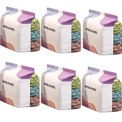 Save Up To 80% More Closet Space — No Vacuum Or Pump Required.Compress bulky bedding, blankets and seasonal clothing in seconds while keeping everything clean, dry and organized.