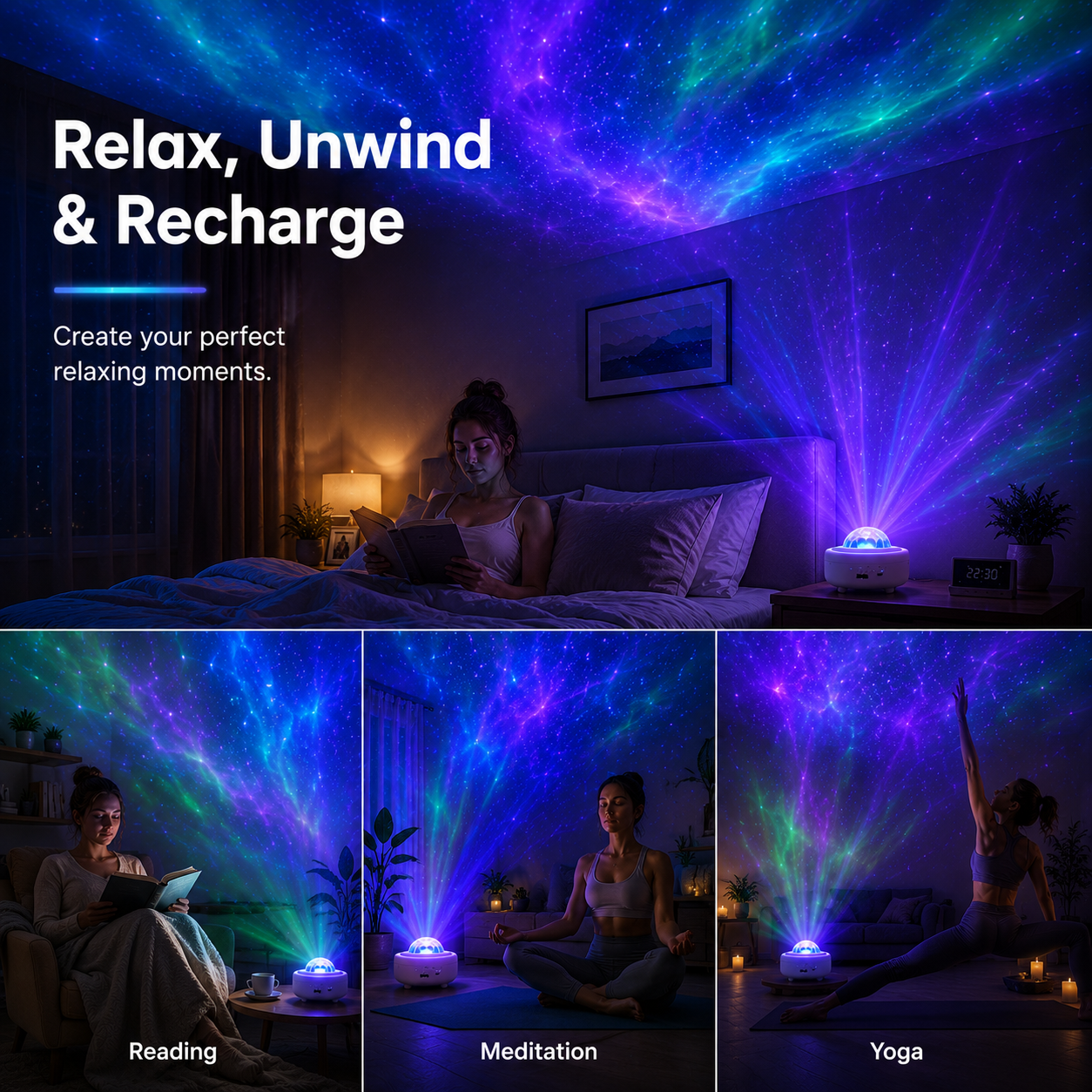 Transform Your Room Into A Dream Galaxy.Relax • Sleep Better • Create Magical Atmosphere Every Night