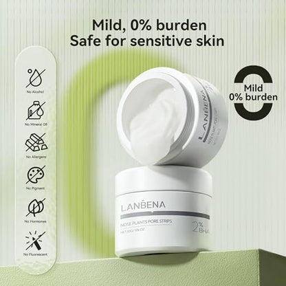 Blackhead Remover Set Nose Pore Strips & Peel-Off Face Mask, 30g Mask + 60 Pore Papers for Deep Cleansing
