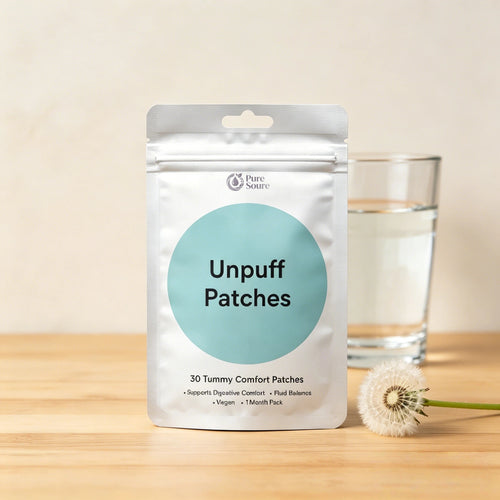 Unpuff Detox Patches | Dandelion & Ginger Herbal Vitamin Patch for Bloating & Water Retention | 30 Vegan Patches