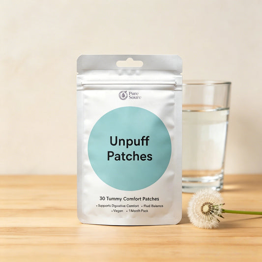Unpuff Detox Patches | Dandelion & Ginger Herbal Vitamin Patch for Bloating & Water Retention | 30 Vegan Patches