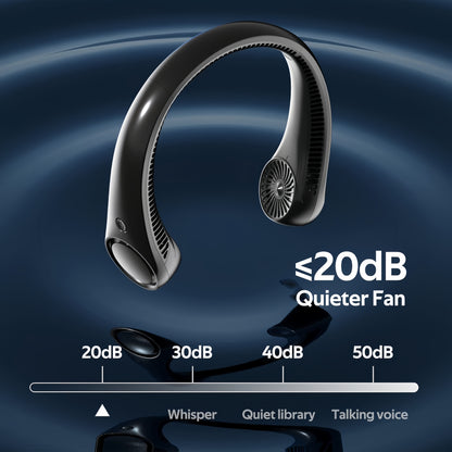 Portable Neck Fan – Hands-Free Bladeless 360° Cooling, 4000mAh USB Rechargeable, 3-Speed Quiet Wearable Fan