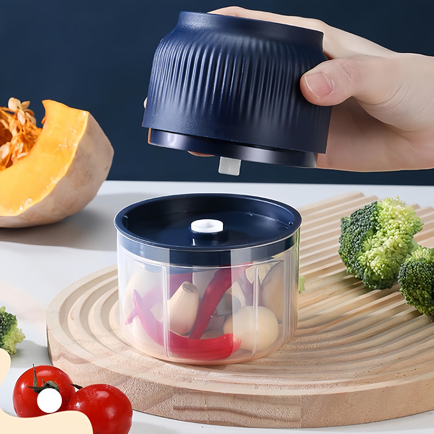 Wireless USB Mini Electric Chopper – 300ml Food Processor for Garlic, Meat, Vegetables & Onion (Portable, Rechargeable)