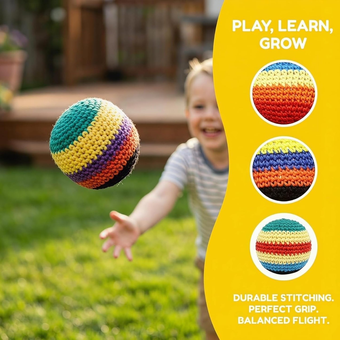 2026 Upgraded Crochet Hacky Sack Footbags 6 Pack for Outdoor Beginners