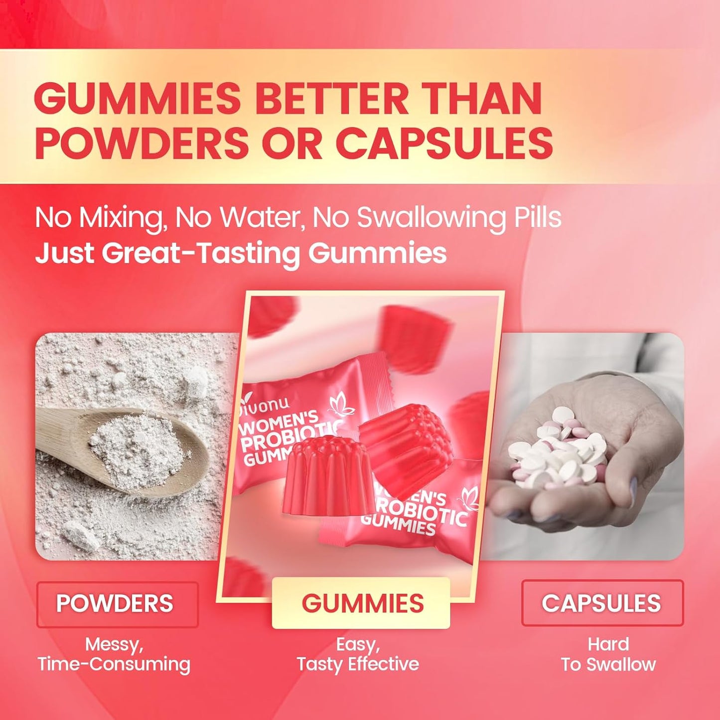 Feminine Balance Probiotic Gummies Vegan & Halal Formula for Yeast & pH Support | with Cranberry, 60 Gummies