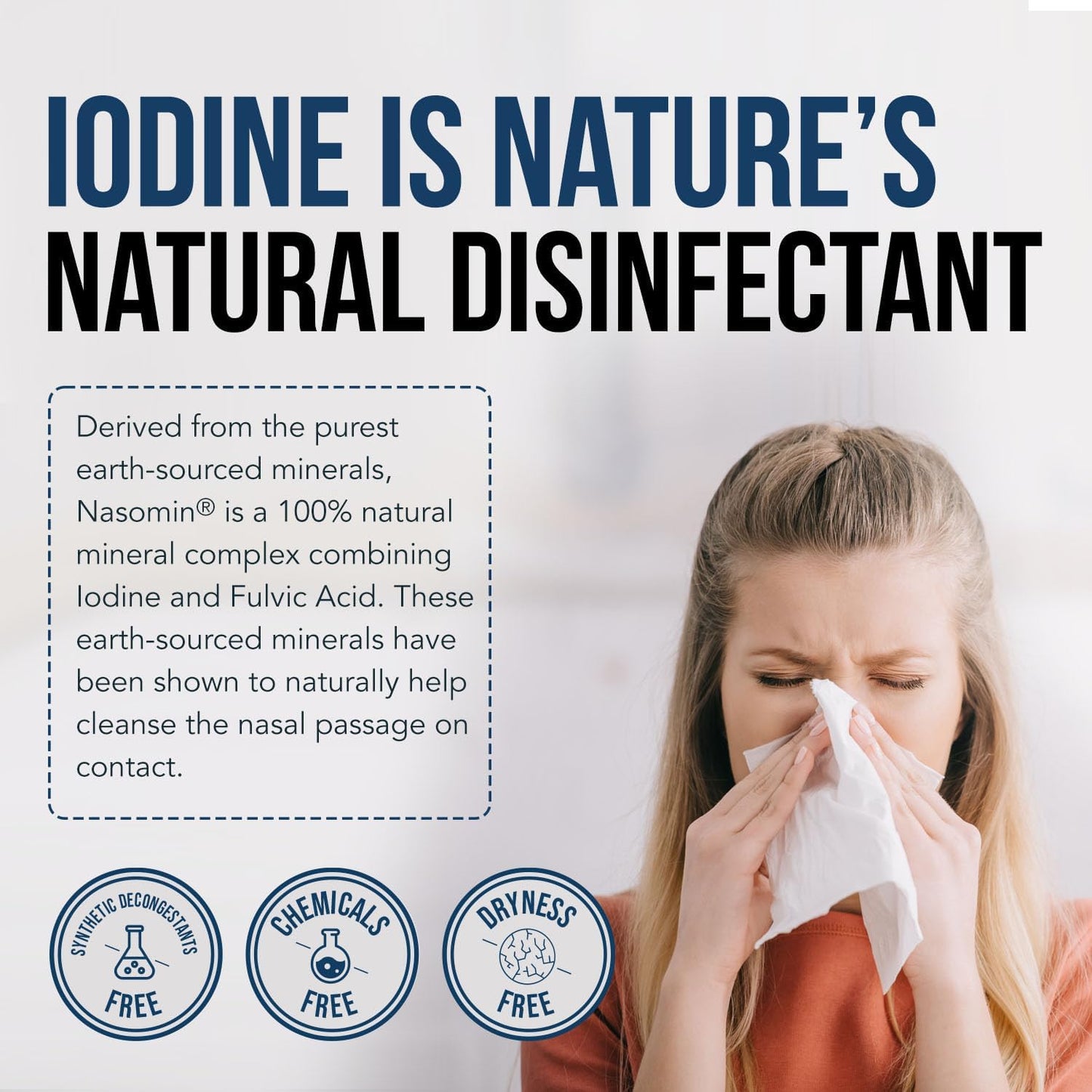 Iodine Nasal Spray – Cleanses & Refreshes Your Nasal Passages – 150+ Uses Per Bottle – 100% Natural Mineral Formula – 2 oz