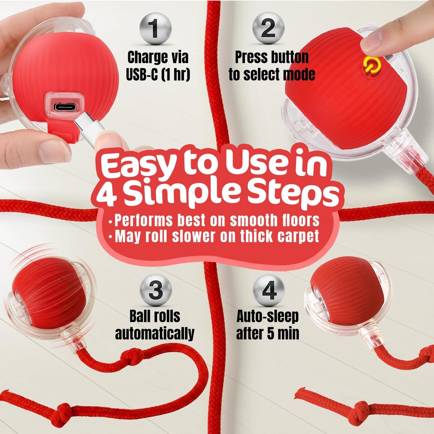 Interactive Dogs & Cats Ball - Smart Interactive Toys for Pets🐶🐱🐾