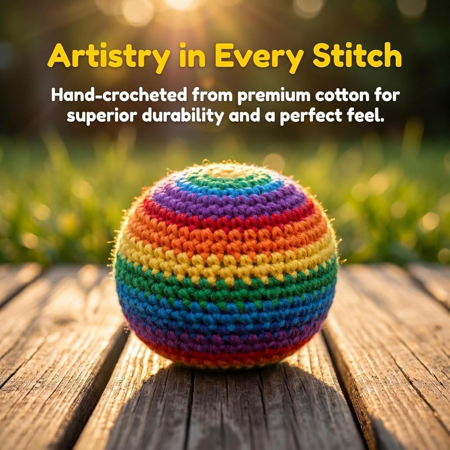 2026 Upgraded Crochet Hacky Sack Footbags 6 Pack for Outdoor Beginners