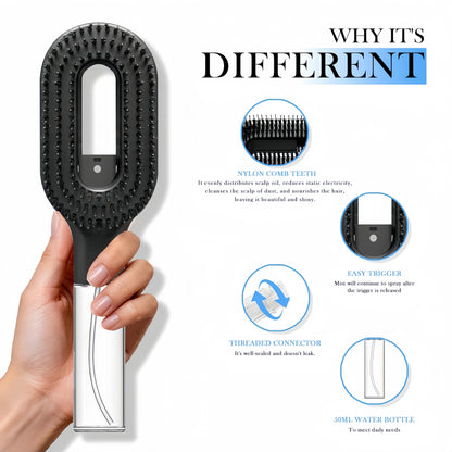 2-in-1 Spray Detangling Brush – Anti-Frizz, No-Tangle & 50ml Reservoir