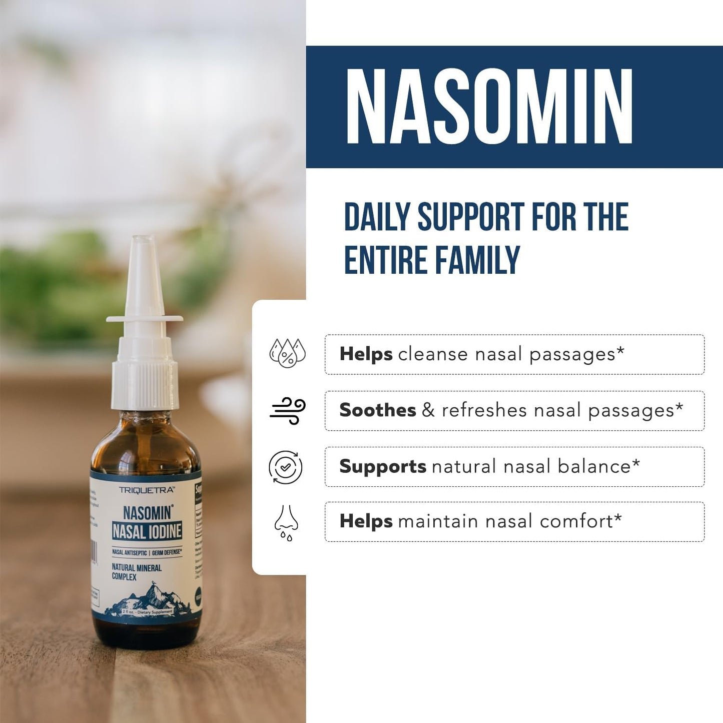 Iodine Nasal Spray – Cleanses & Refreshes Your Nasal Passages – 150+ Uses Per Bottle – 100% Natural Mineral Formula – 2 oz