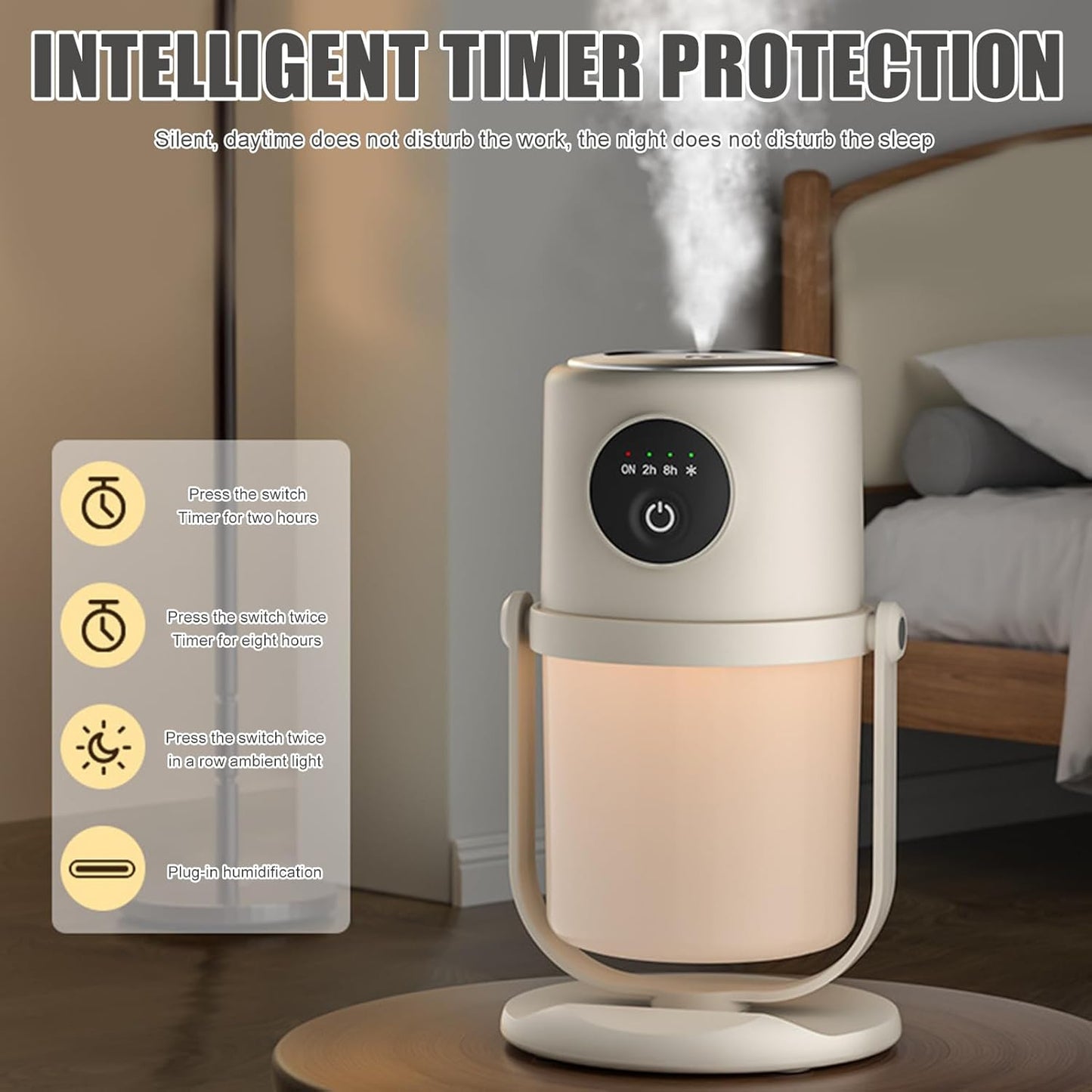 Portable Humidifier, Air Purifier - Air Filter | Small Humidifiers, Desktop Humidifier for Office, Car, Bedroom, Silent Humidifier