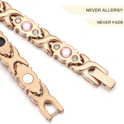 Rose Gold Magnetic Menopause Therapy Bracelet, Relieve Hot Flashes & Anxiety
