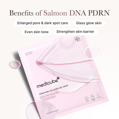 Jelly Gel Mask with Salmon PDRN Pink Collagen | Overnight Face Mask for Glass Glow Skin | Elasticity, Hydrating| 28g x 4ea