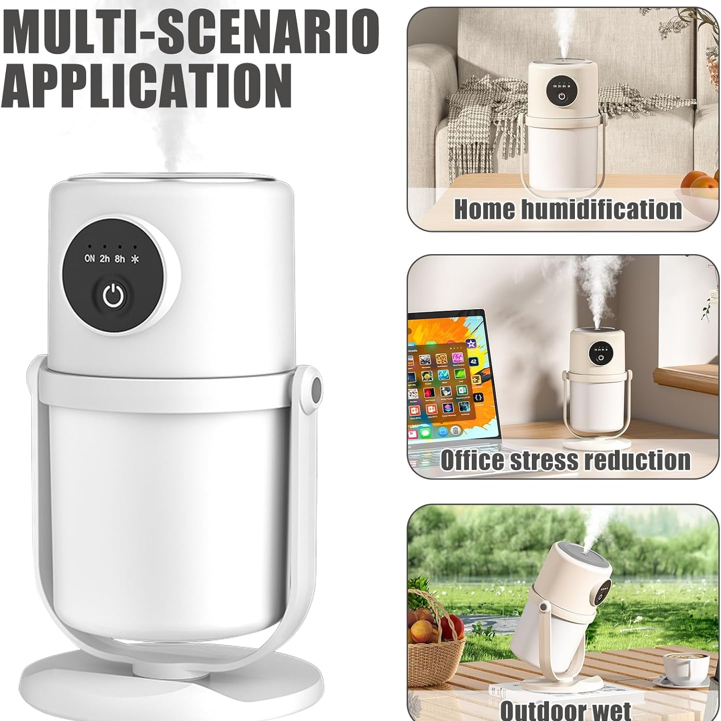 Portable Humidifier, Air Purifier - Air Filter | Small Humidifiers, Desktop Humidifier for Office, Car, Bedroom, Silent Humidifier