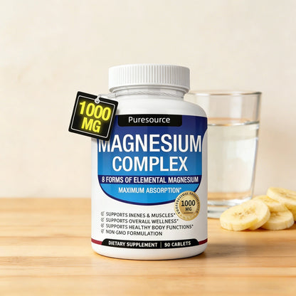 High-Absorption Magnesium Complex | 1000mg with Glycinate, Citrate, Malate for Bone, Muscle & Energy Support | Vegan, 90 Capsules