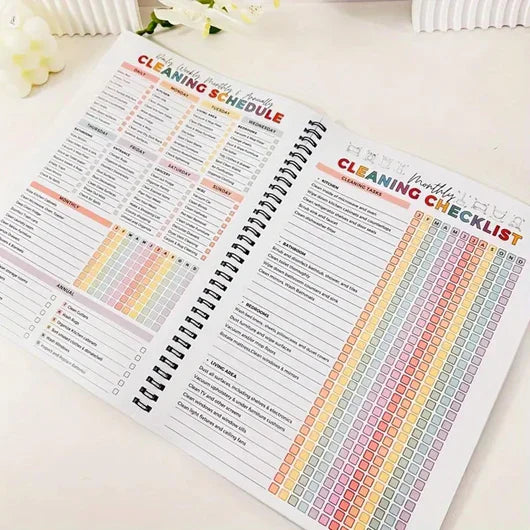 ADHD Cleaning Planner – A4 Organization Notebook with Daily Checklists & Durable Cover – Plannerbook