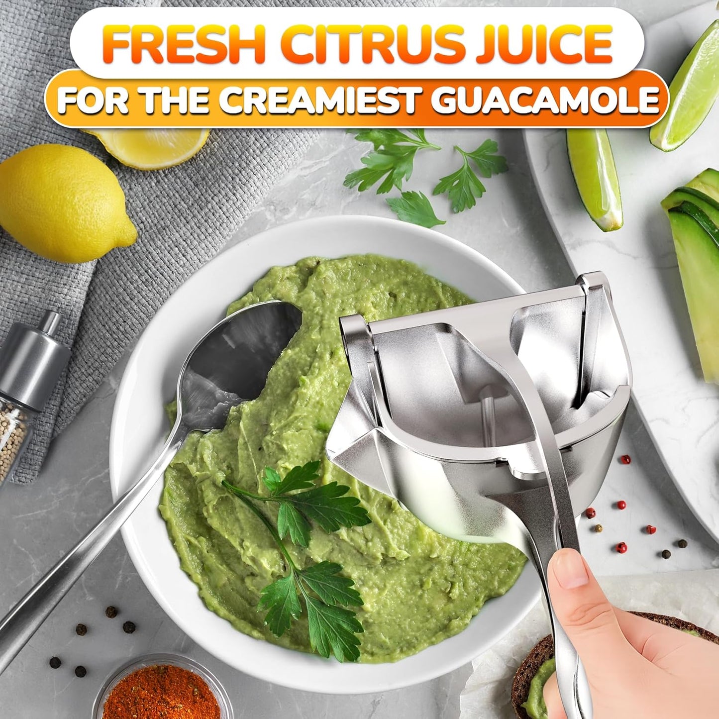 🍊 Manual Citrus Juicer Press, Ergonomic Handle, No Power Easy Clean Squeezer for Orange Pomegranate