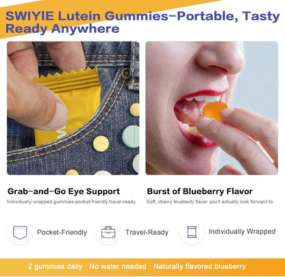 Lutein Gummies for Eye Health Vision Support Eye Vitamins | Blueberry Flavor | 60 Gummies