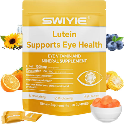 Lutein Gummies for Eye Health Vision Support Eye Vitamins | Blueberry Flavor | 60 Gummies