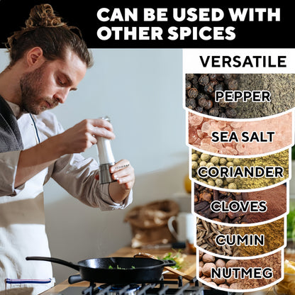 Stainless Steel Manual Salt & Pepper Grinder Set – Adjustable Coarseness, Refillable Glass Mills for Kitchen & BBQ