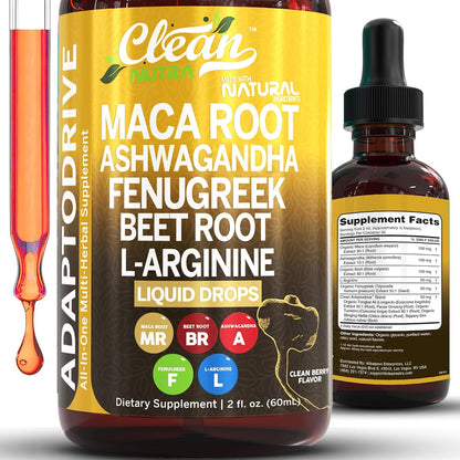 Organic Maca Root Liquid Drops Liquid Multivitamin for Women & Men Adapto Drive