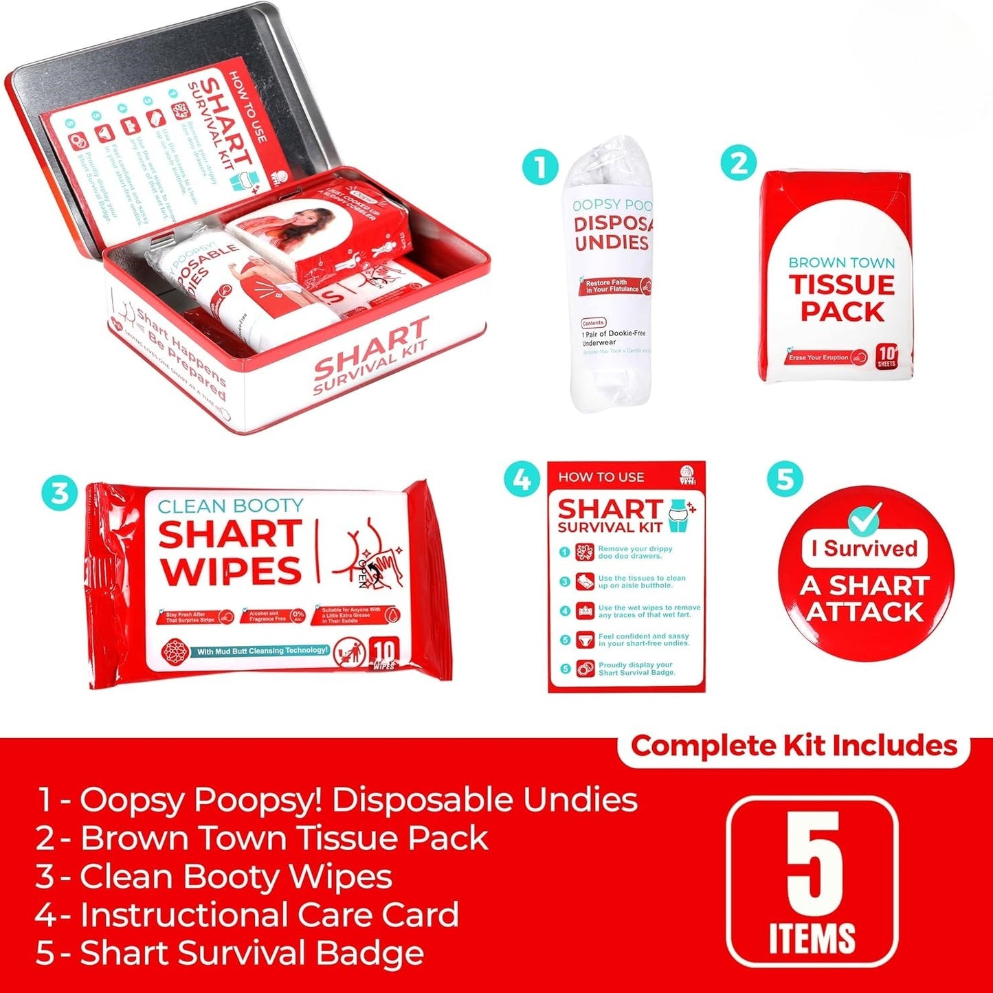 🧻Funny Novelty Prank Survival Kit 🎉 Comedy Prank Present