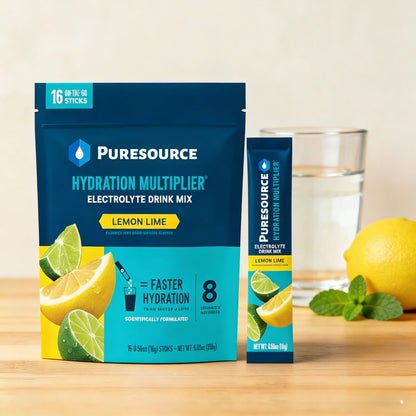 Hydration Multiplier - Lemon Lime - Hydration Powder Packets | Electrolyte Drink Mix | Easy Open Single-Serving Stick | Non-GMO | 16 Sticks