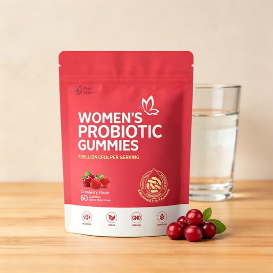 Feminine Balance Probiotic Gummies Vegan & Halal Formula for Yeast & pH Support | with Cranberry, 60 Gummies