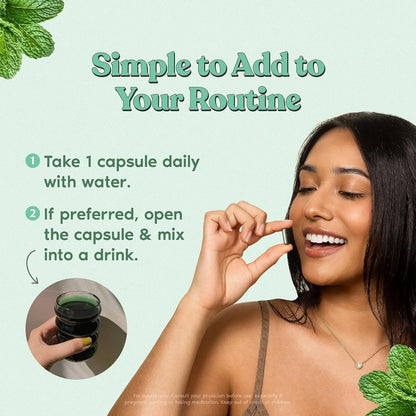 Body Magic Chlorophyll Capsules Vegan Detox, Digestion & Gut Health Support, Skin & Oily Skin Care 30 Count