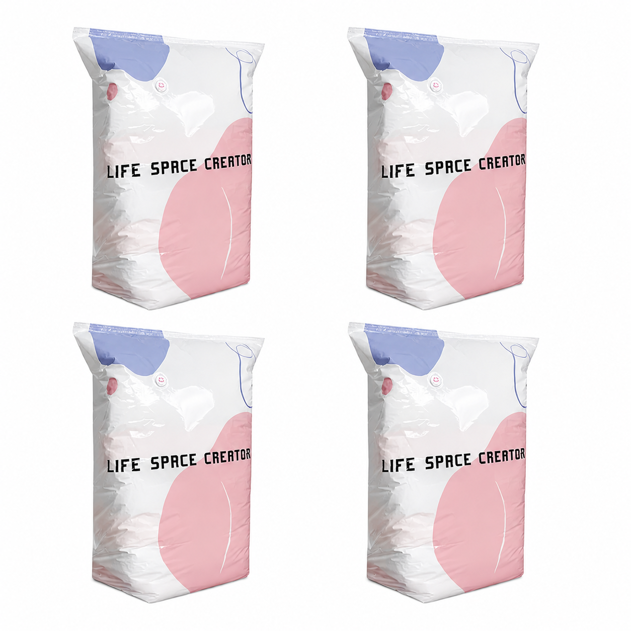 Save Up To 80% More Closet Space — No Vacuum Or Pump Required.Compress bulky bedding, blankets and seasonal clothing in seconds while keeping everything clean, dry and organized.