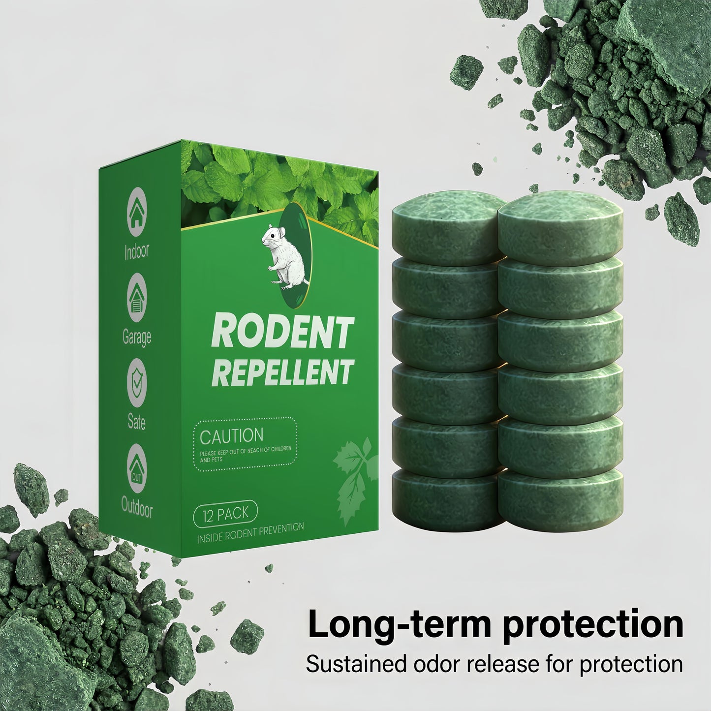Peppermint Oil Rodent Repellent – Indoor/Outdoor Deterrent for Mice, Rats, Ants, Roaches & Spiders