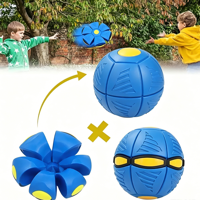 2-in-1 LED Light Up Magic Bouncing Flying Saucer Ball | Transformable Metaball Interactive Kids Play Toy